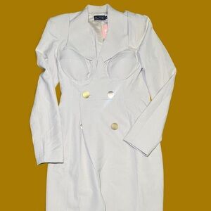 Blithe Cream Double-Breasted Dress